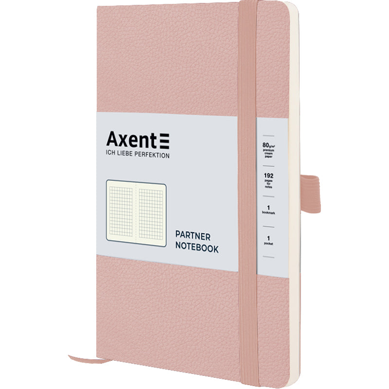 Книга записная Axent Partner Soft Skin 8616-24-A, A5-, 125x195 мм, 96 листов, клетка, гибкая обложка, пудровая