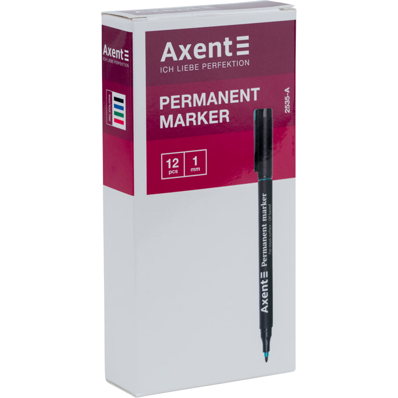 Маркер Axent Permanent 2535-01-A, 1 мм, круглий, чорний