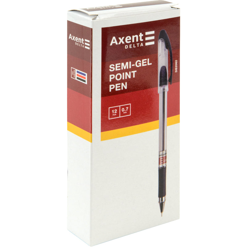 Ручка масляна Axent Delta DB2062-01, 0.7 мм, чорна