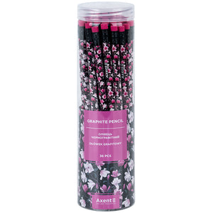 Карандаш графитный Axent Floral Black 9009-14-A, HB, 2.2 мм