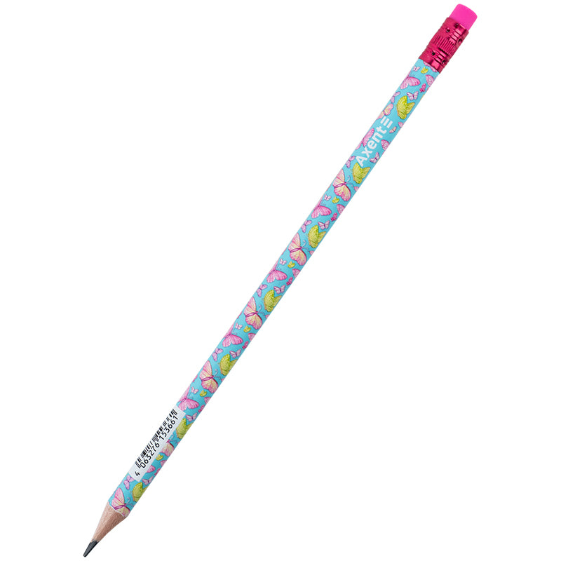 Олівець графітний Axent Summer Butterly 9009-18-A, HB, 2.2 мм