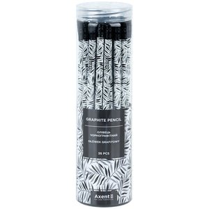 Карандаш графитный Axent Black Leaves 9009-19-A, HB, 2.2 мм