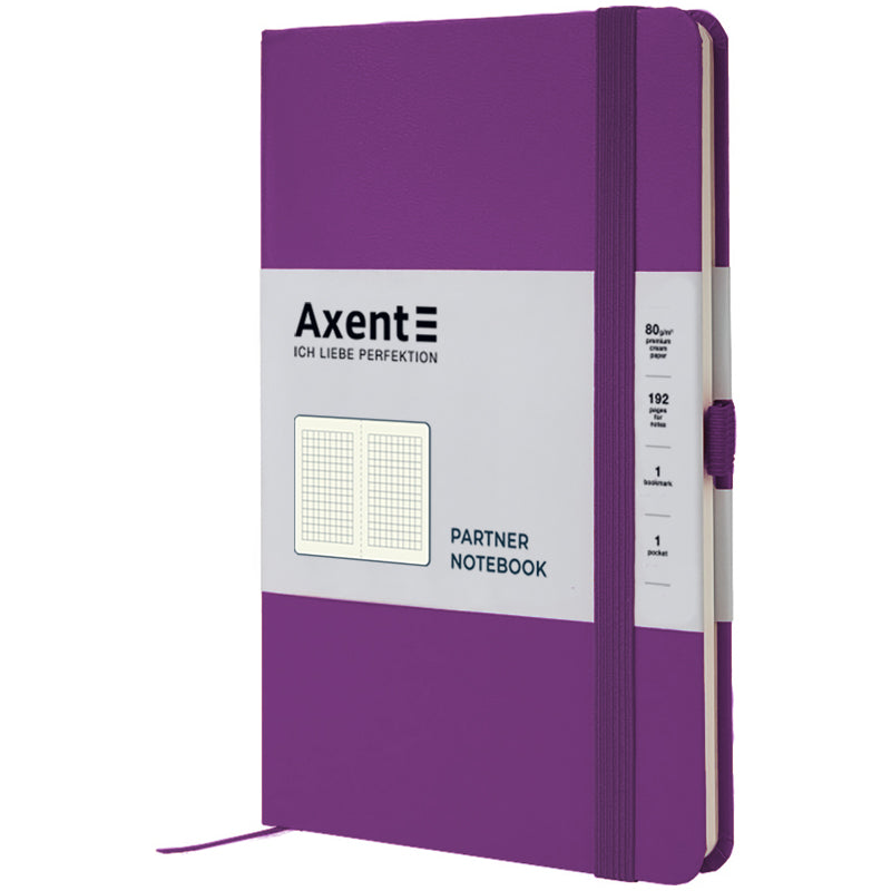 Книга записная Axent Partner 8201-17-A, 125*195  мм, 96 листов, клетка, пурпурная