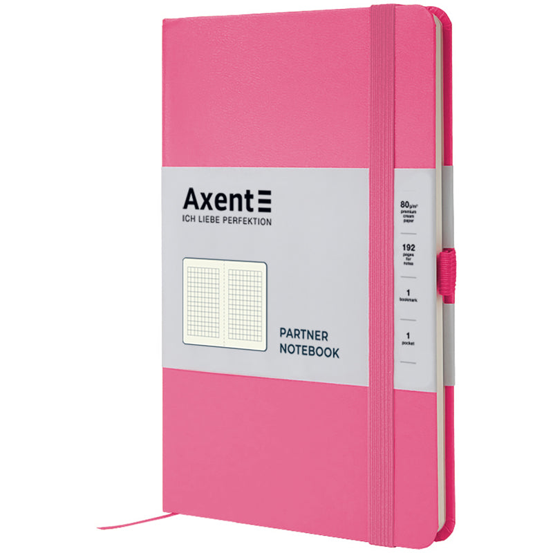 Книга записная Axent Partner 8201-10-A, 125*195  мм, 96 листов, клетка, розовая