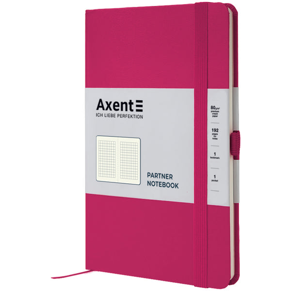 Книга записная Axent Partner 8201-50-A, 125*195  мм, 96 листов, клетка, малиновая