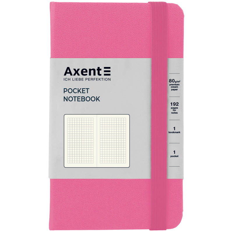 Книга записная Axent Partner 8301-10-A, 95*140 мм, 96 листов, клетка, розовая