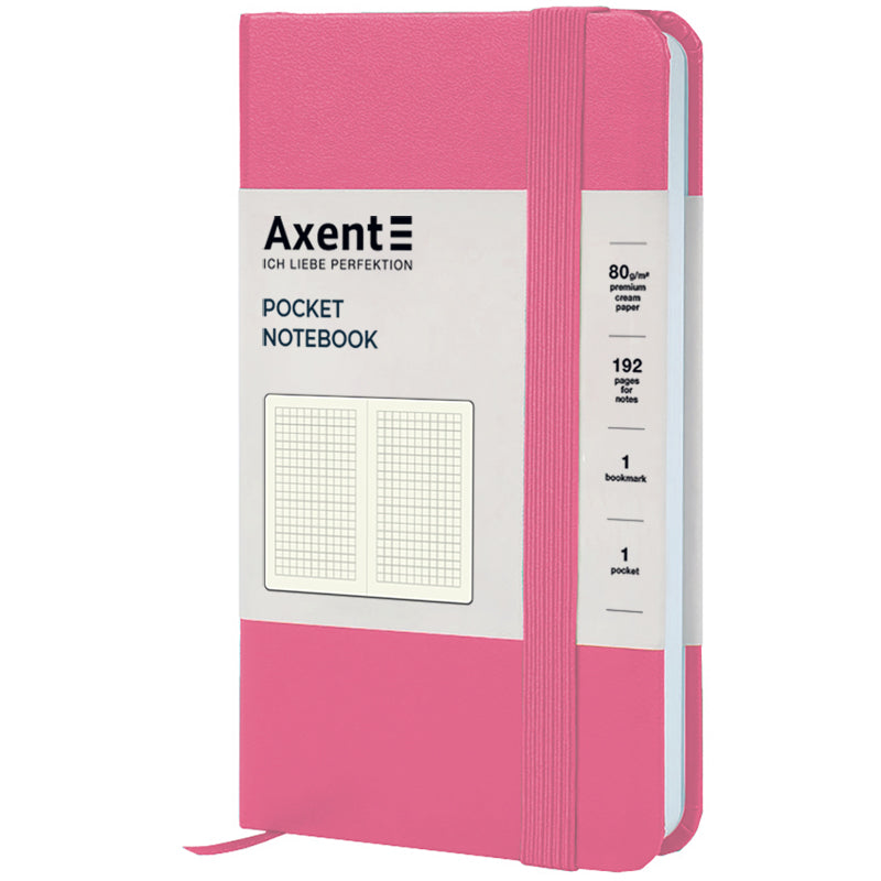 Книга записная Axent Partner 8301-10-A, 95*140 мм, 96 листов, клетка, розовая