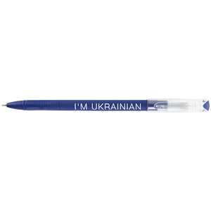 Ручка шариковая Axent Direkt I'm ukrainian AB1002-01-02-A, 0.5 мм, синяя