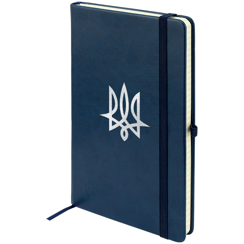 Книга записная Axent Partner Lux Tryzub 8202-02-3-A, 125х195 мм, 96 листов, клетка, синяя