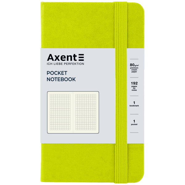 Книга записная Axent Partner 8301-60-A, 90x150 мм, 96 листов, клетка, лимонная