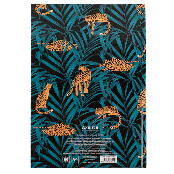 Книга записная Axent Leopard 8422-556-A, А4, 96 листов, клетка, темно-синяя