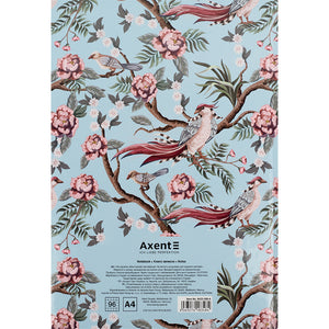 Книга записная Axent Birds&Flowers-1 8422-568-A, А4, 96 листов, клетка