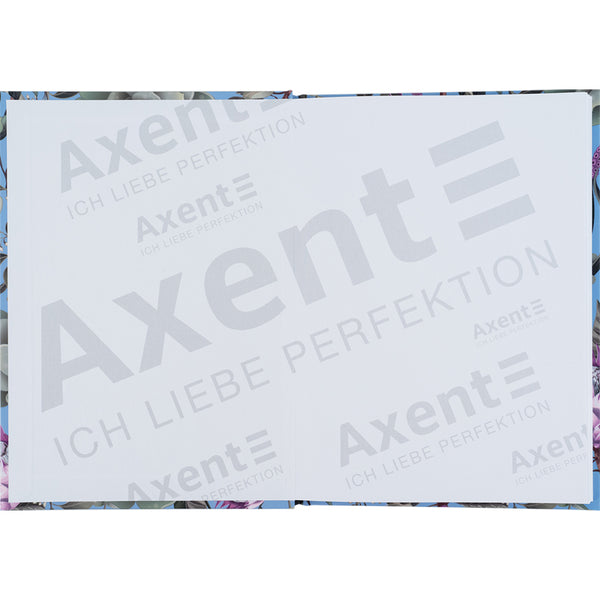Книга записная Axent Bloom 8456-2-A, А5, 96 листов, клетка, твердая обложка, голубая