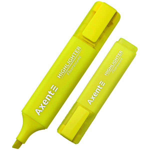 Маркер Axent Highlighter 2537-08-A, 1-5 мм, клиновидный, желтый