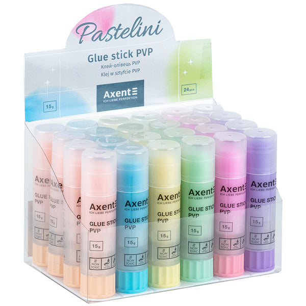 Клей-карандаш Pastelini PVP Axent 7142-A, 15 г