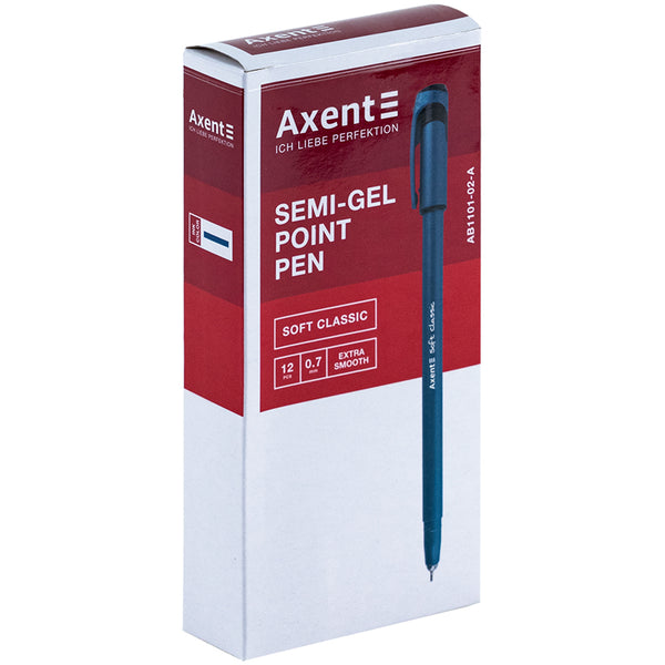 Ручка масляна Axent Soft Classic AB1101-02-A, 0.7 мм, синя