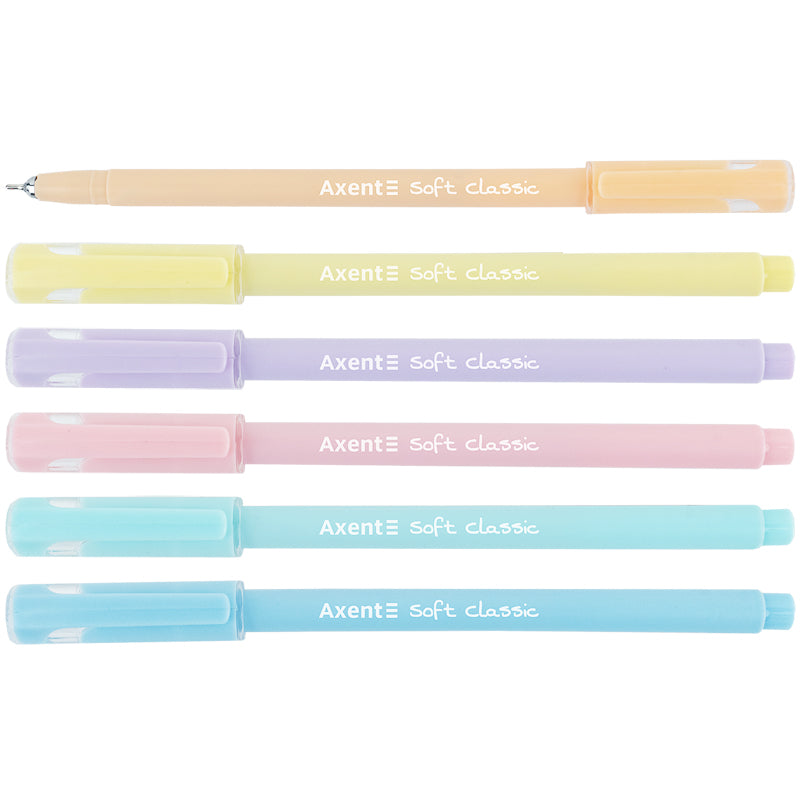 Ручка масляна Axent Soft Pastel AB1102-02-A, 0.7 мм, синя