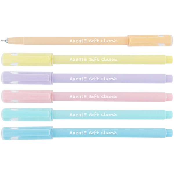 Ручка масляна Axent Soft Pastel AB1102-02-A, 0.7 мм, синя