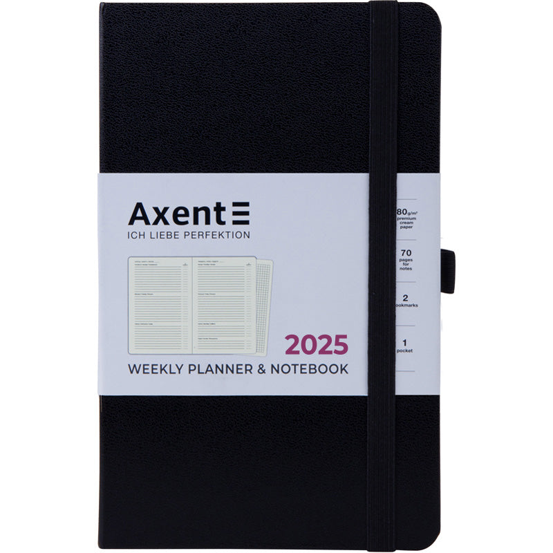 Щотижневик 2025 Axent Partner Strong 8505-25-01-A, 125x195 мм, чорний
