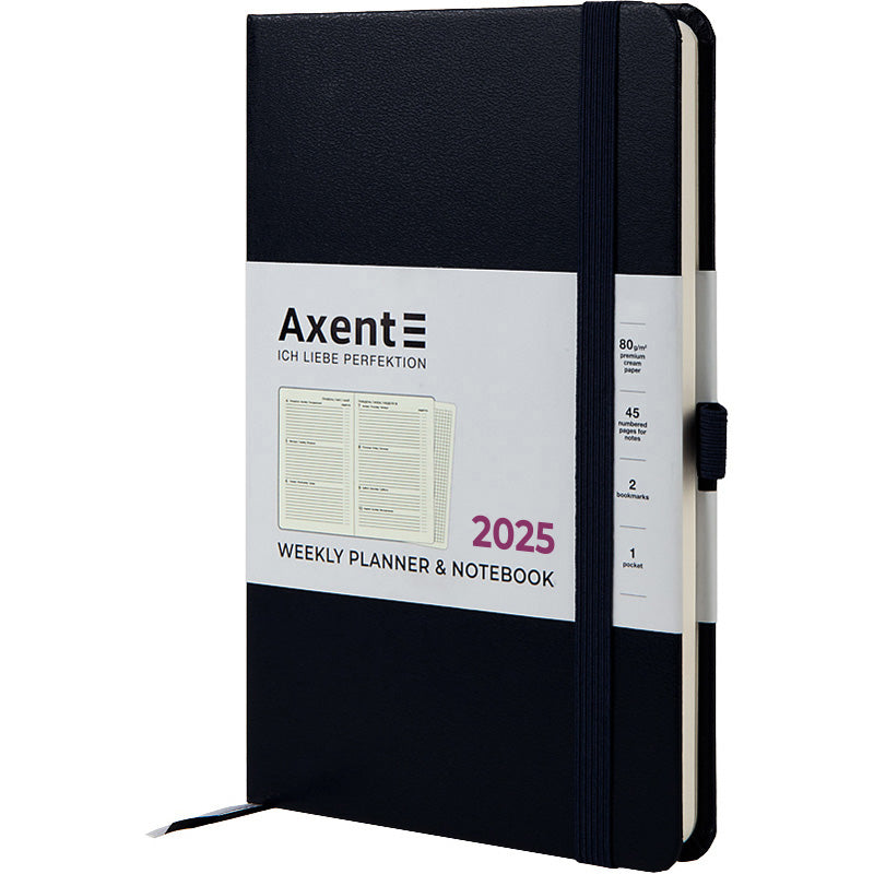 Щотижневик 2025 Axent Partner Strong 8505-25-01-A, 125x195 мм, чорний
