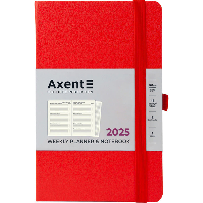 Щотижневик 2025 Axent Partner Strong 8505-25-05-A, 125x195 мм, червоний