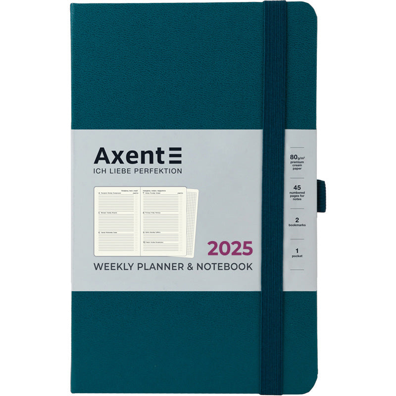 Щотижневик 2025 Axent Partner Strong 8505-25-31-A, 125x195 мм, малахітовий