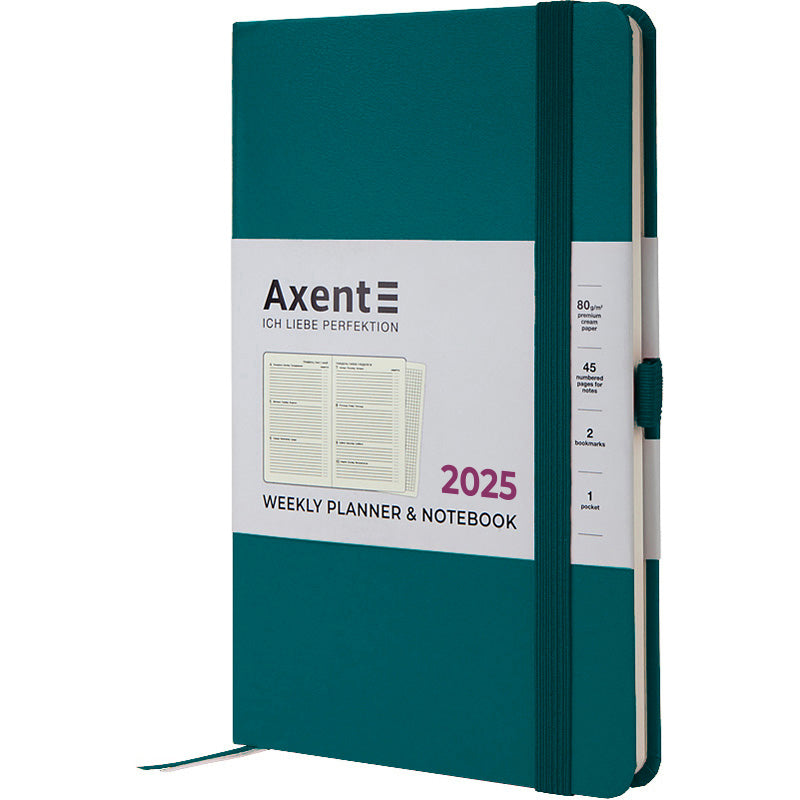Щотижневик 2025 Axent Partner Strong 8505-25-31-A, 125x195 мм, малахітовий