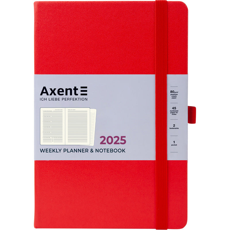 Щотижневик 2025 Axent Prime Strong 8507-25-05-A, 145x210 мм, червоний