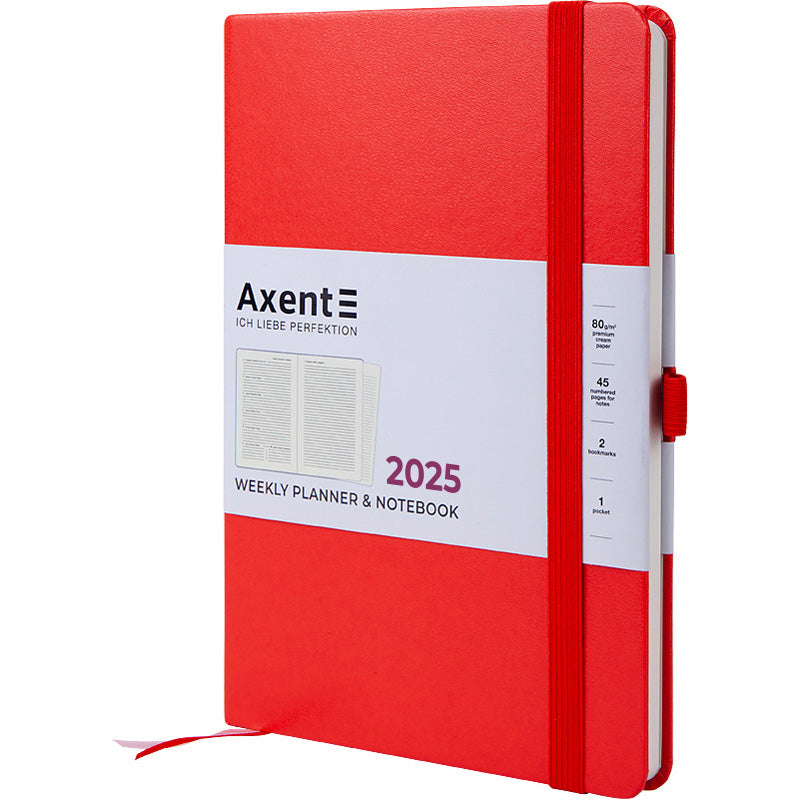 Щотижневик 2025 Axent Prime Strong 8507-25-05-A, 145x210 мм, червоний