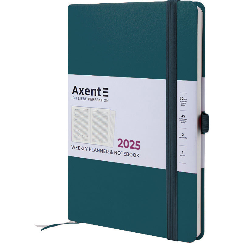 Щотижневик 2025 Axent Prime Strong 8507-25-31-A, 145x210 мм, малахітовий