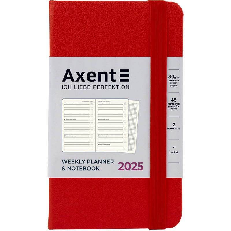 Щотижневик 2025 Axent Pocket Strong 8508-25-05-A, 90x150 мм, червоний