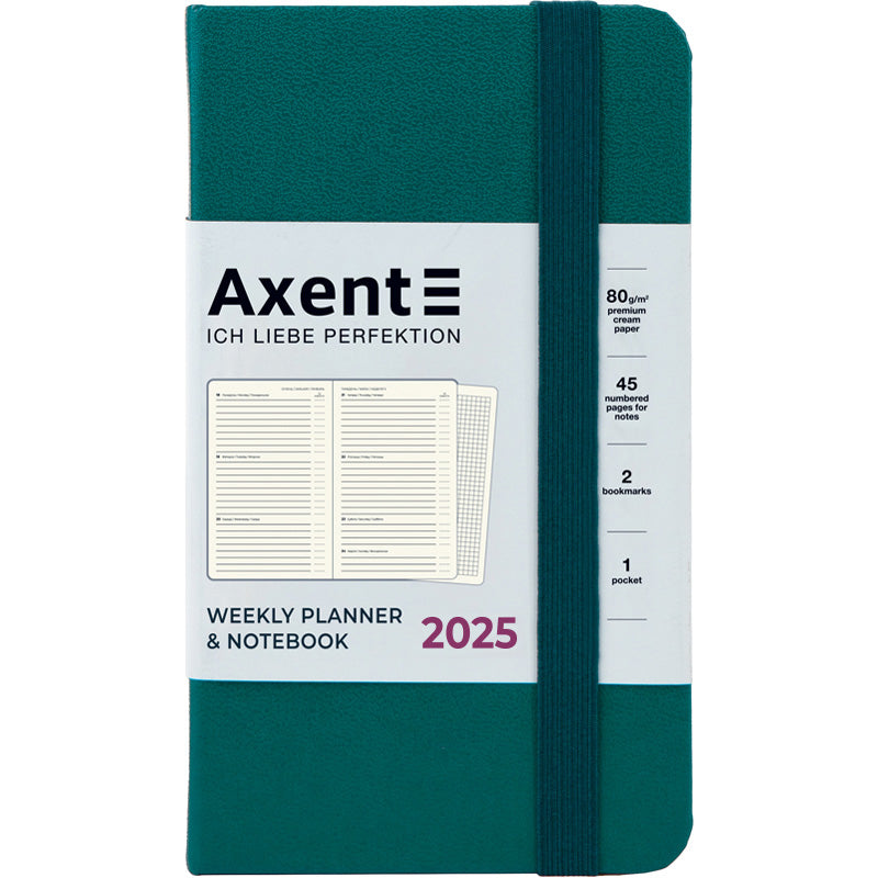Щотижневик 2025 Axent Pocket Strong 8508-25-31-A, 90x150 мм, малахітовий