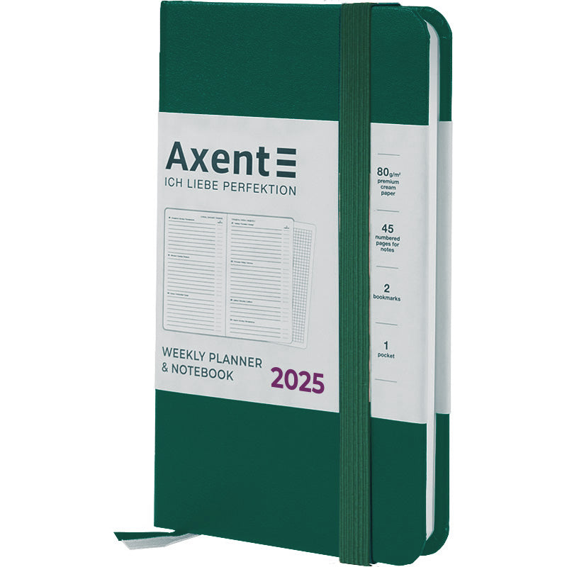 Щотижневик 2025 Axent Pocket Strong 8508-25-61-A, 90x150 мм, зелений ліс