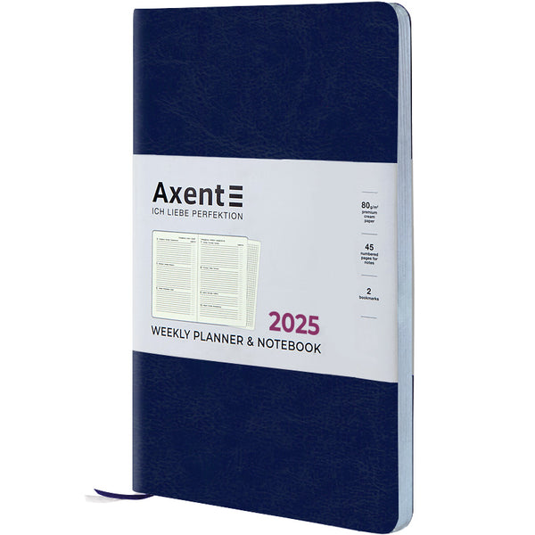 Еженедельник 2025 Axent Partner City Soft 8521-25-02-A, 125x195 мм, синий