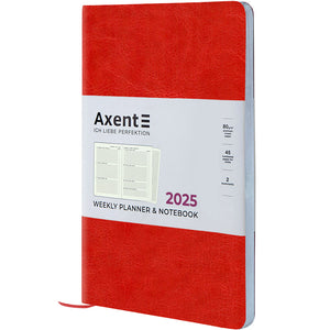 Еженедельник 2025 Axent Partner City Soft 8521-25-03-A, 125x195 мм, красный