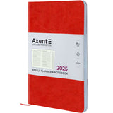 Еженедельник 2025 Axent Partner City Soft 8521-25-03-A, 125x195 мм, красный