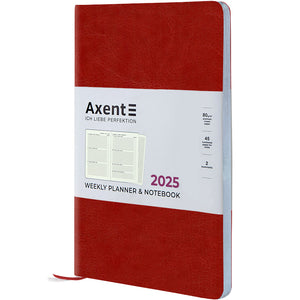 Еженедельник 2025 Axent Partner City Soft 8521-25-04-A, 125x195 мм, бордовый