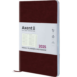 Еженедельник 2025 Axent Partner City Soft 8521-25-05-A, 125x195 мм, коричневый