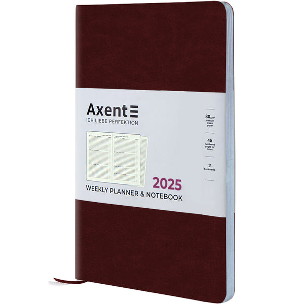 Еженедельник 2025 Axent Partner City Soft 8521-25-05-A, 125x195 мм, коричневый