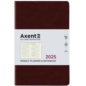 Еженедельник 2025 Axent Partner City Soft 8521-25-05-A, 125x195 мм, коричневый