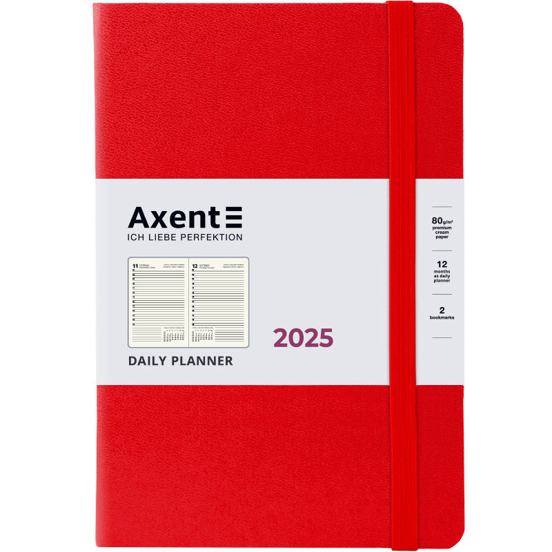 Ежедневник 2025 Axent Partner Strong 8819-25-05-A, 145x210 мм, красный