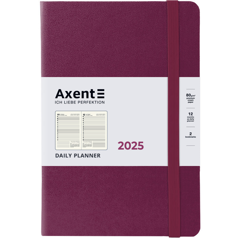 Ежедневник 2025 Axent Partner Strong 8819-25-46-A, 145x210 мм, винный