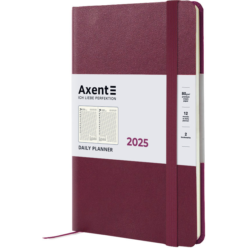 Ежедневник 2025 Axent Partner Strong 8819-25-46-A, 145x210 мм, винный
