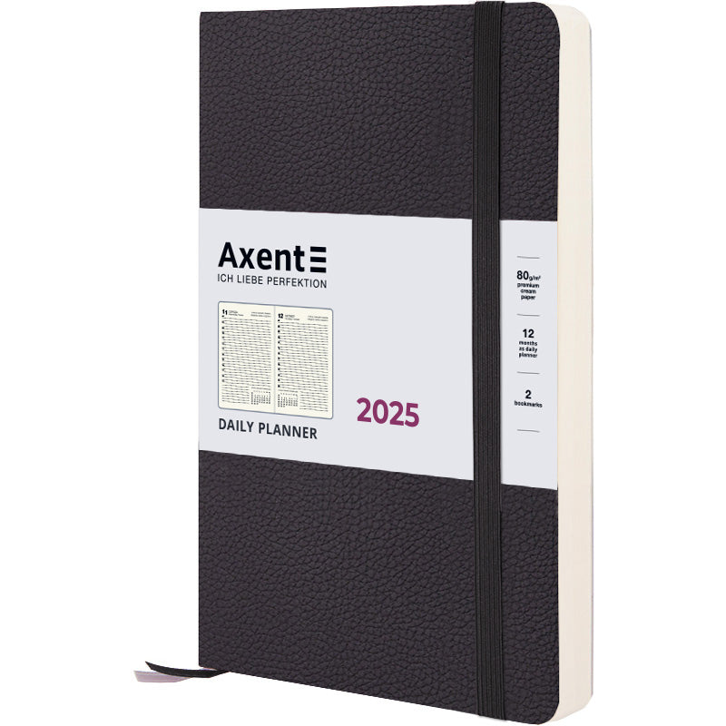 Ежедневник 2025 Axent Partner Soft Skin 8810-25-01-A, 145x210 мм, черный