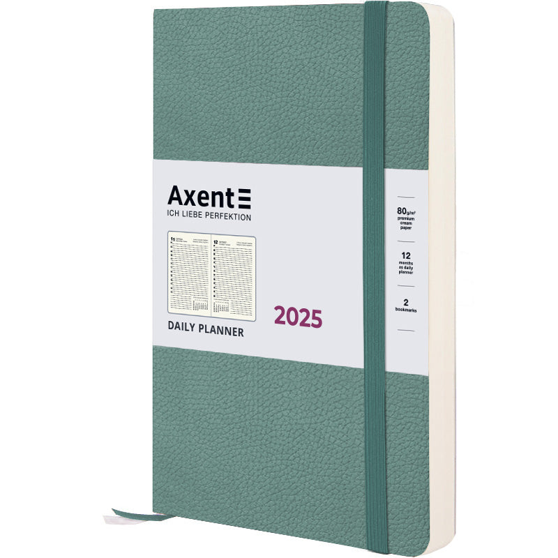 Ежедневник 2025 Axent Partner Soft Skin 8810-25-48-A, 145x210 мм, серо-лазурный