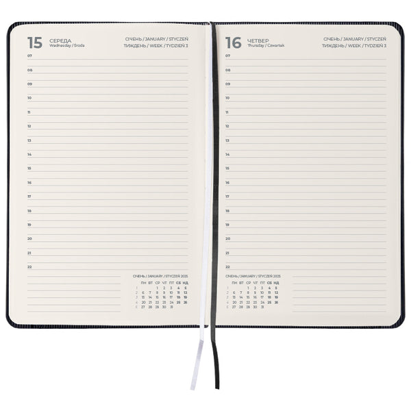 Ежедневник 2025 Axent Partner Lines 8815-25-01-A, 145x210 мм, черный