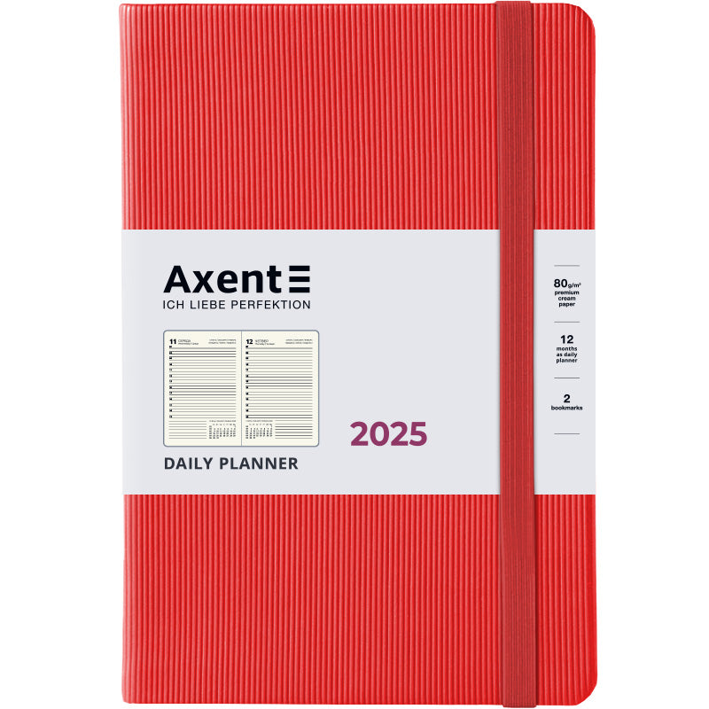 Ежедневник 2025 Axent Partner Lines 8815-25-54-A, 145x210 мм, ярко-красный