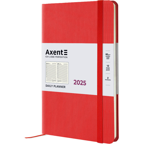Ежедневник 2025 Axent Partner Lines 8815-25-54-A, 145x210 мм, ярко-красный
