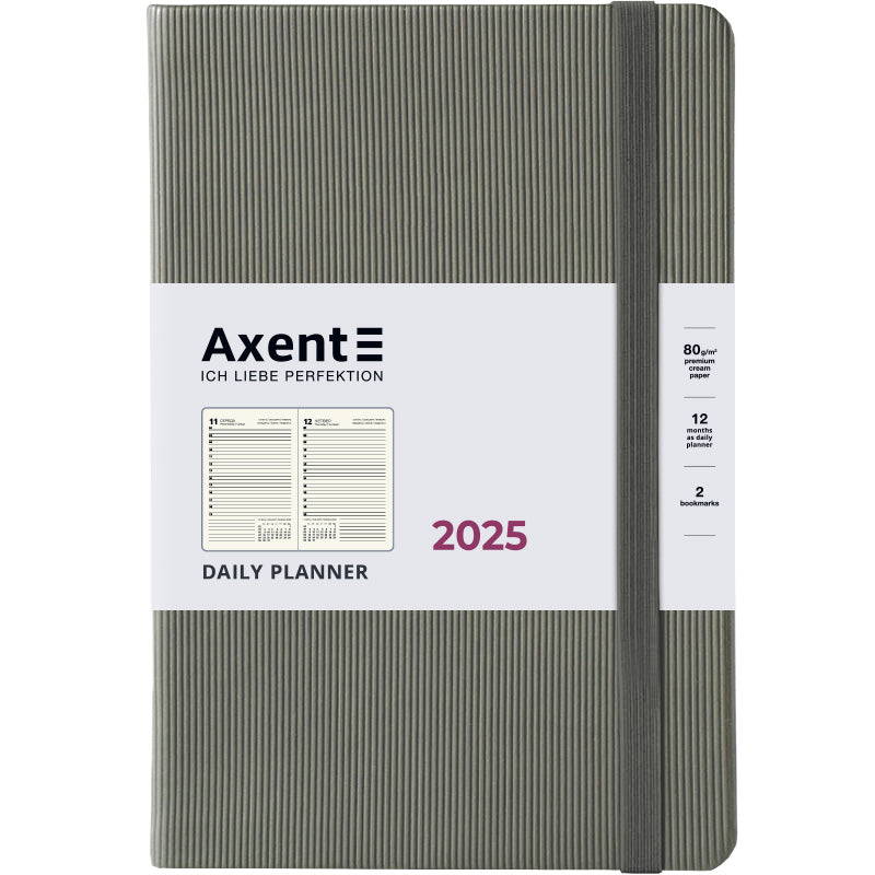 Ежедневник 2025 Axent Partner Lines 8815-25-03-A, 145x210 мм, серый