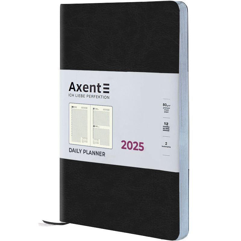 Ежедневник 2025 Axent Partner City Soft 8821-25-01-A, 145x210 мм, черный